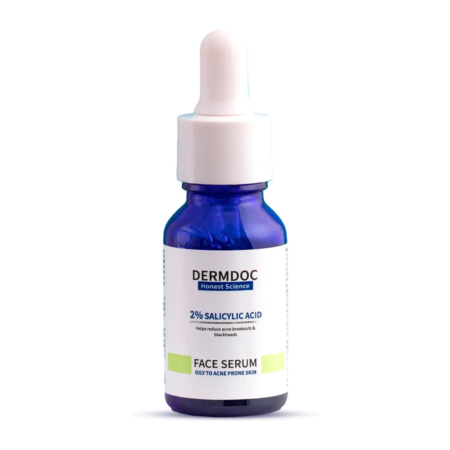 DERMDOC 2% Salicylic Acid Face Serum for Oily and Acne-Prone Skin, Zero Irritation, Water-Based, 15ml