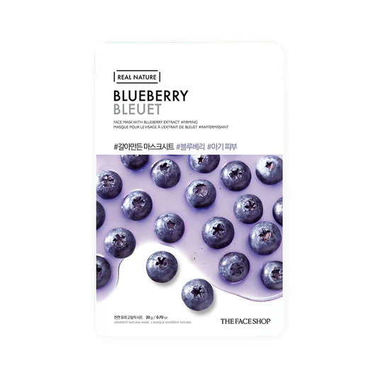 (set of 6) Real Nature Blueberry Face Mask