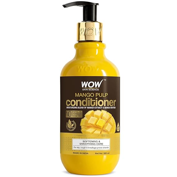 WOW Skin Science Mango Conditioner For Healthy Hair - No Mineral Oil, Parabens, Silicones, Synthetic Color, PEG - 300 ml
