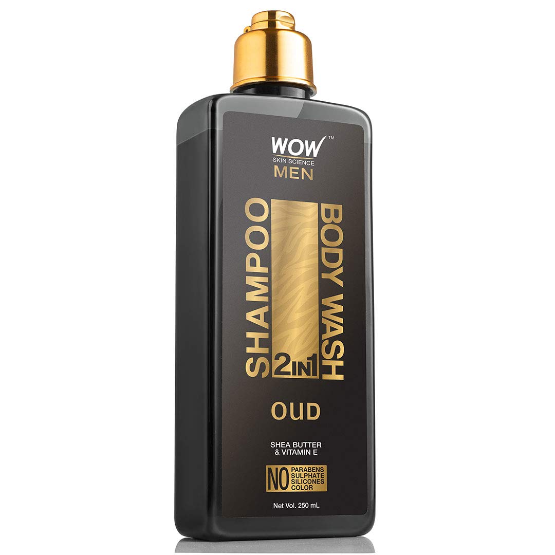 WOW Skin Science Oud 2-in-1 Shampoo + Body Wash - No Parabens, Sulphate, Silicones & Color - 250mL